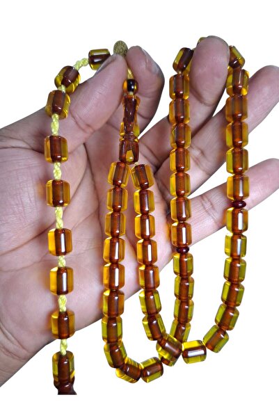 Cekke Tesbih Orjinal Osmanlı Ateş Kehribar Benzetmesi 9*11 mm İmzalı Günlük K...