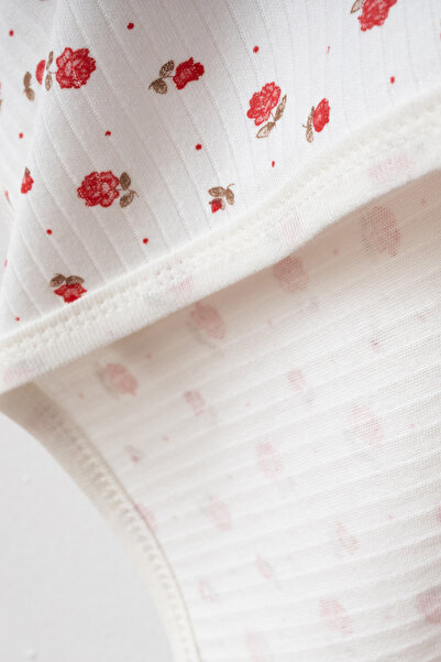 yukobaby bebeğiniz için en doğalı Beyaz Gül Naturel Pamuklu 80x90 cm Tek Kat Bebek Battaniye yk3322