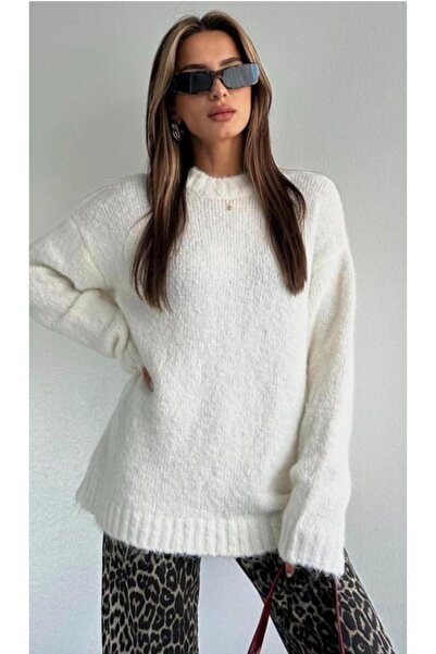 NOTCHTR Women's Basic Oversized Crew Neck Soft Textured Knit Sweater