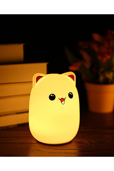 Toum Slikon Renkli Şarj Edilebilir Ayıcık Dokunmatik Gece Lambası