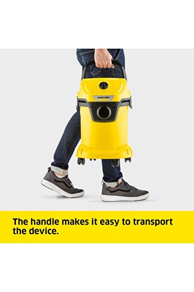 genernic Kärcher WD3 V Wet & Dry Vacuum Cleaner, 1000W, 17L, 2m Hose, Blower, Yellow