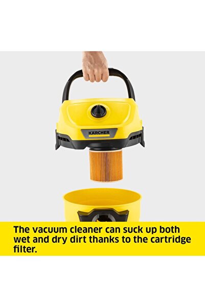 genernic Kärcher WD3 V Wet & Dry Vacuum Cleaner, 1000W, 17L, 2m Hose, Blower, Yellow