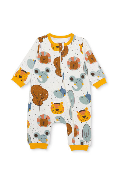 ebebek Hello Baby HelloBaby Erkek Bebek Patiksiz Tulum İnterlok Bisiklet Yaka Uzun Kol