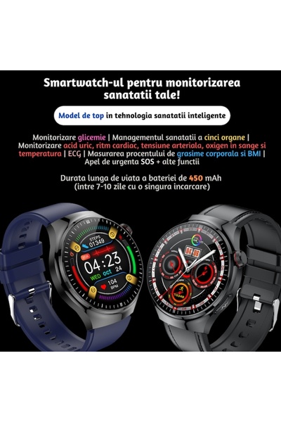 Lommad Lommad® Smartwatch, 5 major organ monitoring, Non-puncture blood glucose, Uric acid, ECG