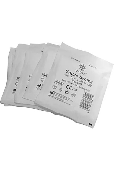 Gauze مسحات معقمة من جاوك 10 سم × 10 سم (100 مسحة)