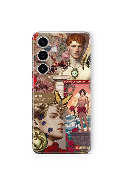 FLAMENKO Samsung Galaxy A57 Compatible Himeros Patterned Transparent Phone Case