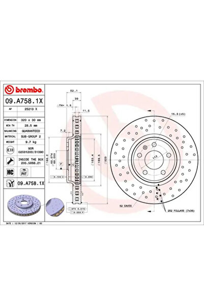 Brembo Set Discuri Frana Audi A4 B8/A5/Q5 Audi (Faw) A4L B8 2007-2018