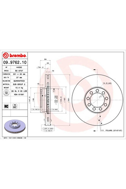 Brembo Set Discuri Frana Iveco Daily 4 Caroserie/Daily 4 Platou / Sasiu/Daily...