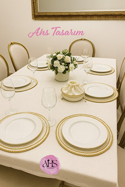 Ahs Tasarım Elit Table Layout – Premium Supla Set Glitter Supla