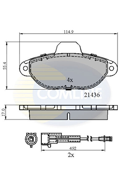 Comline Set Placute Frana Frana Disc Fiat 500/Cinquecento/Panda Lancia Y