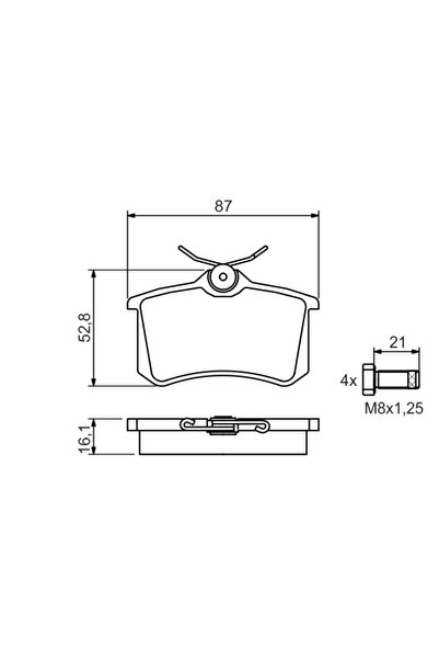 Bosch Brake Pad Set Disc Brake Audi Allroad C5/Tt Citroen C3 2/C3 Picasso/DS3