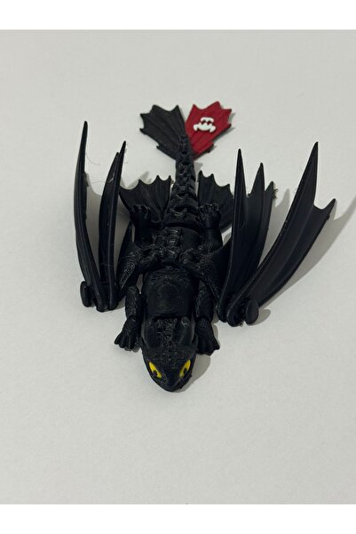 modu3d مجسم التنين غضب الليل – نموذج لعبة PLA بطول 17 سم