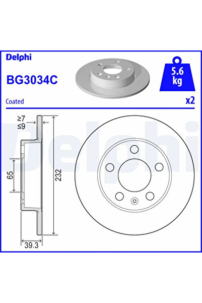 DELPHİ Disc Brake Audi A1/A3/Tt Seat Cordoba/Ibiza 4/Toledo 1