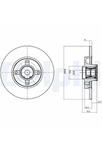 DELPHİ Disc Frana Citroen Berlingo Multispace/C4 2/C4 Grand Picasso 1 Peugeot...