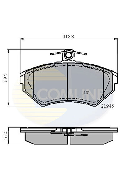 Comline Set Placute Frana Frana Disc Seat Ibiza 2/Toledo 1 Vw Golf 2/Golf 3/P...