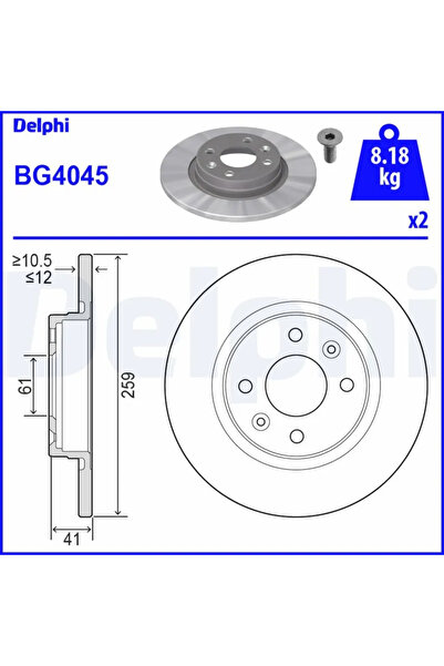 DELPHİ Disc Frana Dacia Logan/Sandero Renault Logan 1/Sandero/Stepway 1/Twingo 1