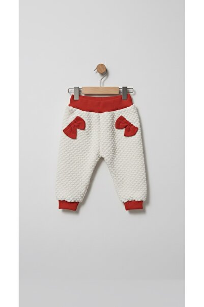 ninnigo Baby Girl Plush Bow Detailed Soft Top and Bottom Baby Set, Set of 2