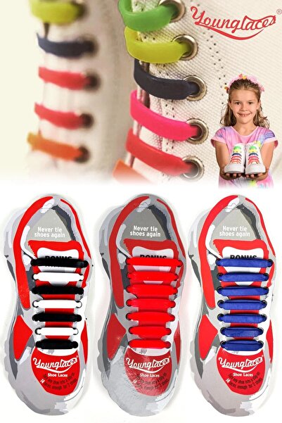 GG SPORT Children's Smart Laces, Practical Silicone Shoelaces, 14 Pieces