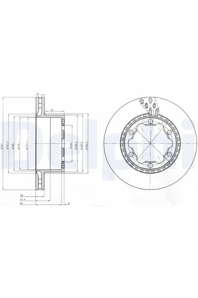 DELPHİ Disc Frana Mercedes-Benz Sprinter 4,6-T Caroserie/Sprinter 4,6-T Platou /