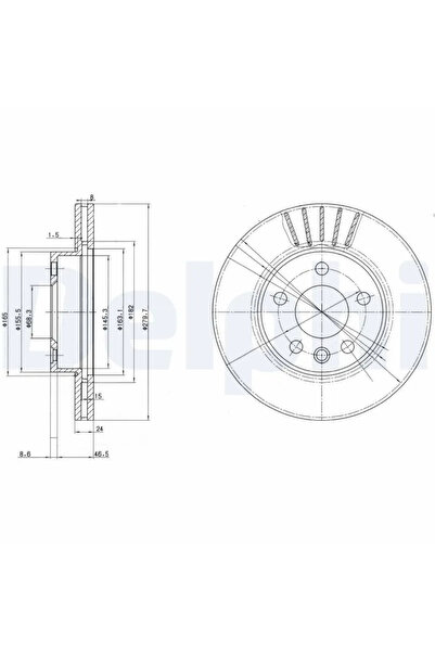 DELPHİ Disc Frana Vw California T4 Camper/Transporter T4 Autobuz/Transporter ...
