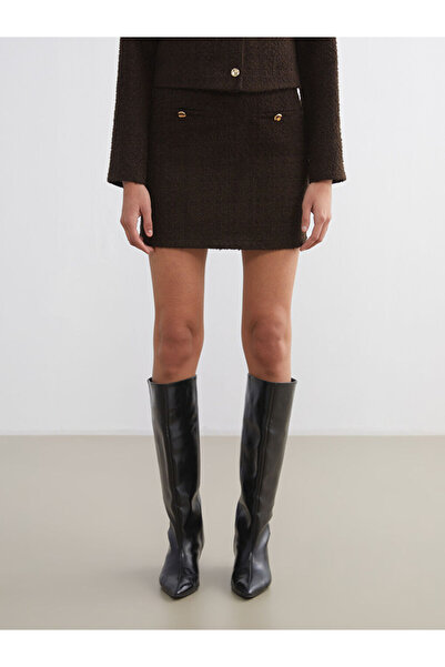 LC Waikiki Beli Fermuarlı Ekose A Kesim Mini Tüvit Etek