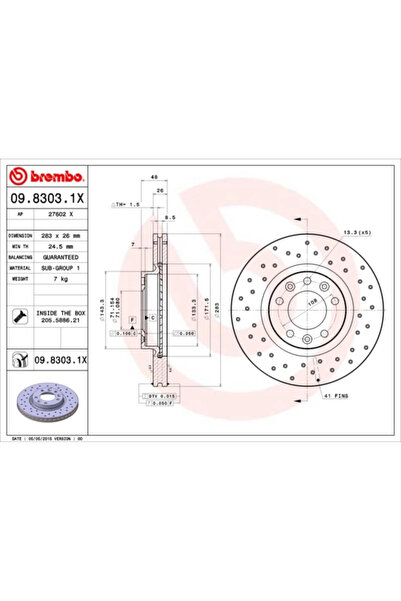 Brembo Set Discuri Frana Citroen Xm Peugeot 407/508 1/605 1989-2018