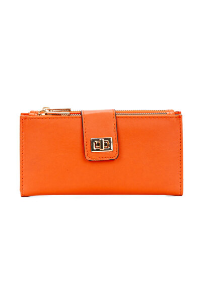 Adelina Bags Women's Venesia Paper Coin Holder Compartmentalized Locked Wrist Strap Portfolio Wallet