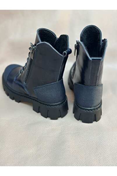 MUYİBU Hakiki Deri Filet Kız Çocuk Sıcak Astar Kışlık Bot