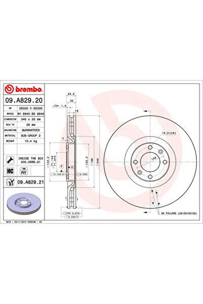 Brembo Disc Frana Citroen DS4/DS5 Ds Ds 4 / Ds 4 Crossback/Ds 5