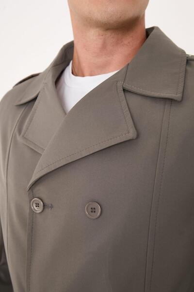 ModaZareef Erkek Düğmeli Mevsimlik Trençkot