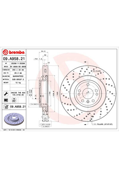 Brembo Дискови спирачки Mercedes-Benz Gl-Class/Gle/Gls