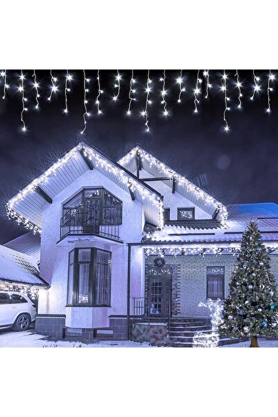 OEM Instalație de Crăciun Turturi, 10 m, 250 LED-uri, 8 efecte luminoase, Int...