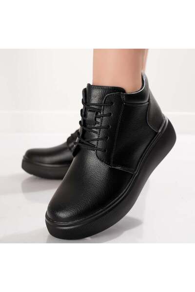 Botinelli Women's Black Fur-lined Boots Made of Genuine Leather Navara, 39