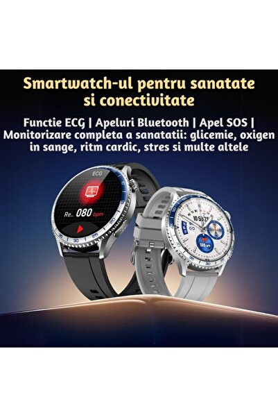 Lommad Lommad® Smartwatch, Blood Sugar Monitoring, Blood Pressure, Heart Rate, 1.56” Amoled Screen