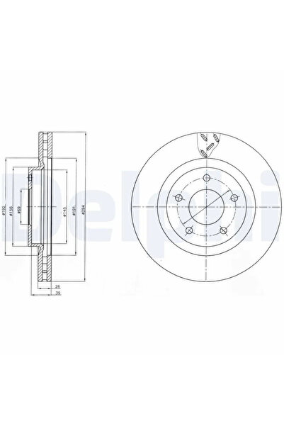 DELPHİ Дискови спирачки Chrysler 200/Sebring Dodge Avenger/Caliber