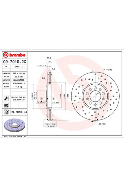 Brembo Disc Frana Audi A1/A3 Seat Toledo 2