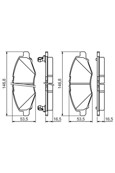 Bosch Комплект спирачни накладки за дискови спирачки Toyota Hilux 7 Pick-up/H...