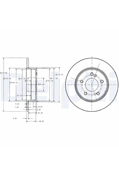 DELPHİ Дискови спирачки Mercedes-Benz 124/C-класа/E-класа