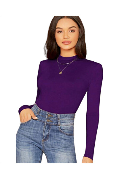 Star Fashion Bluza dama, stilmaleta, cu guler inalt pe gat, material fin