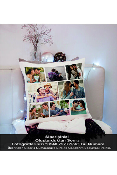 BİYZİ Kişiye Özel 8 Fotoğraflı Yastık