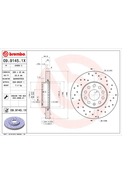 Brembo Disc Frana Audi A3 Seat Leon
