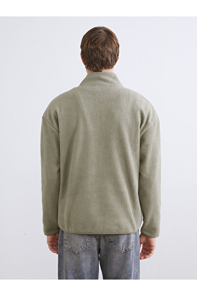 LC Waikiki New Season Mock Neck Long Sleeve Fleece Men's Sweatshirt