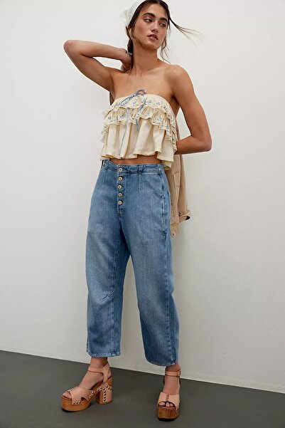 september island Classic Blue Color Comfortable Fit Denim Trousers