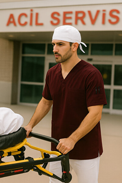 mirach 2’li Set Erkek Acil Paramedik Çalışanları Medikal Forma Tek Üst Scrubs...