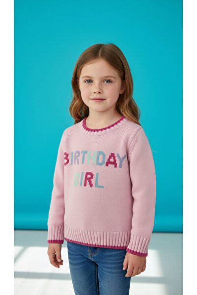 Digz fashion 100% Cotton Birthday Girl Written Knitwear Children's Sweater