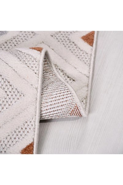 aren.HALI Gumiel Geometrik Multi Polyester Kaydırmaz Tabanlı Makine Halısı