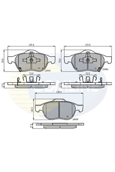 Comline Комплект спирачни накладки дискови спирачки Toyota Avensis