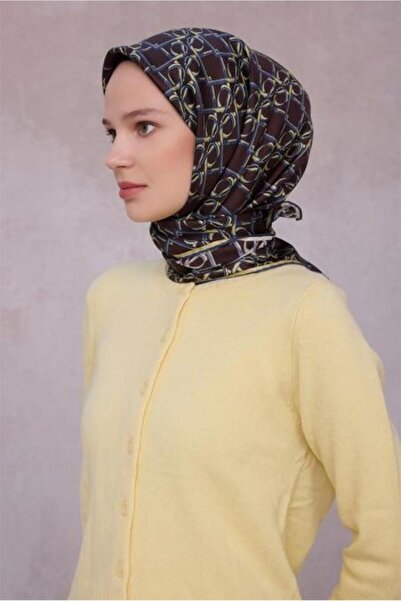 Belli Φουλάρι Tivil Pure Silk IST 4214 - 81 Καφέ Γεωμετρικό σχέδιο