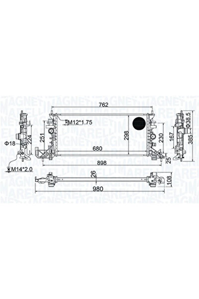 MAGNETI MARELLI Radiator Racire Motor Opel Astra K Vauxhall Astra Model 7