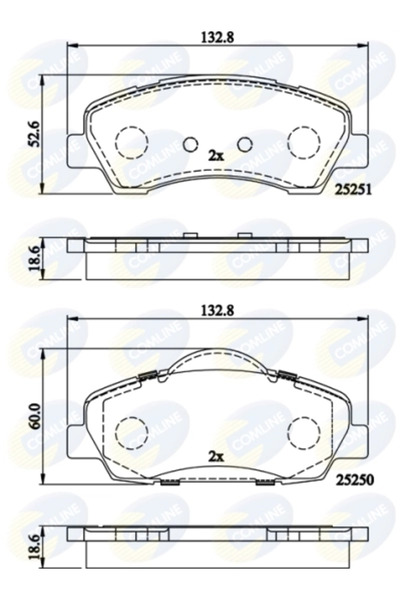 Comline Комплект накладки за дискови спирачки Citroen C-Elysee/C4 Cactus Peug...